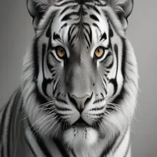 tiger clipart black and white