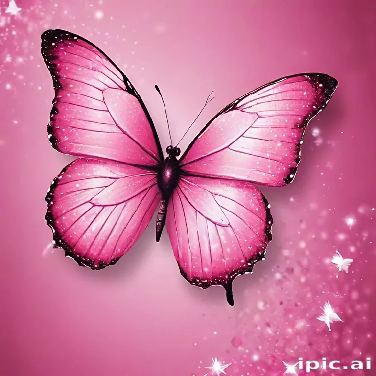 glitter pink butterfly wallpaper