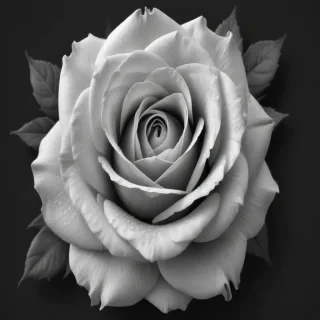 black and white rose clip art
