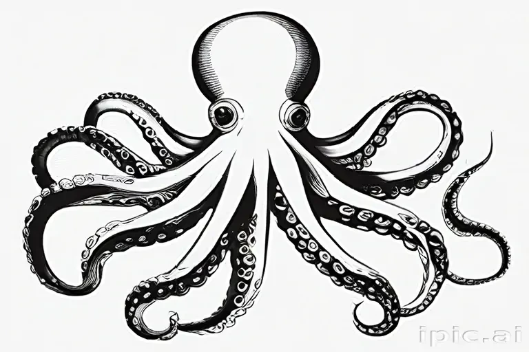 octopus clip art black and white