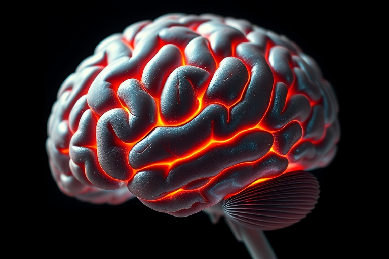 Regenerate an image of a human brain in a realistic style; use a Canon EOS R5, 50mm lens, aperture f/1.8, ISO 100, and soft natural lighting to enhance detail and texture.