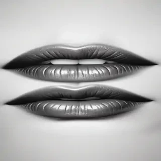 lips clipart black and white