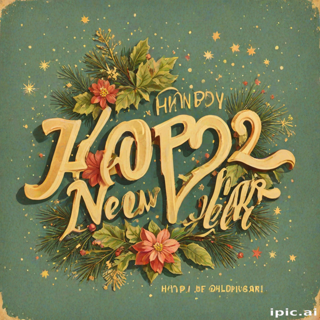 happy new year vintage