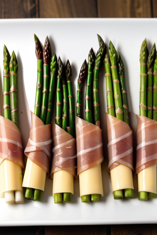 prosciutto wrapped asparagus with cheese