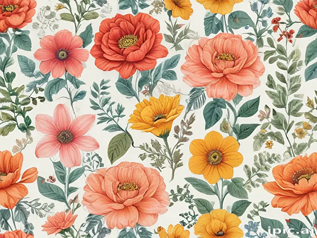 color drawings of flowers