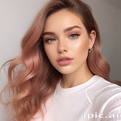 Stunning Portrait of a Young Woman with Beautiful Long Hair and Makeup
