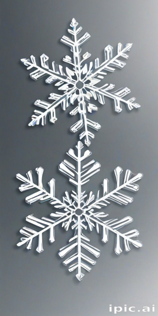 Intricate Snowflakes Gracefully Suspended Against a Soft Gray Background