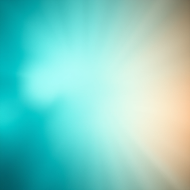 Create an abstract background with radial gradient rays in shades of turquoise, captured with a DSLR camera, 50mm lens, f/2.8 aperture, ISO 100, and a soft focus style to enhance the smoothness and saturation of colors.