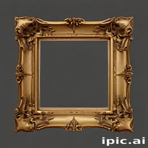 rectangle gold frame png