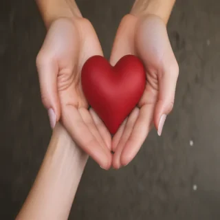 hand heart aesthetic