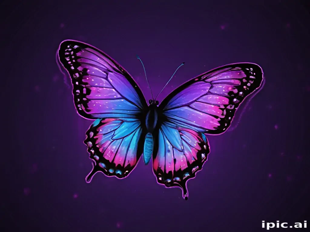 neon butterfly wallpaper
