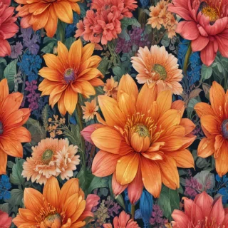 color drawing flowers