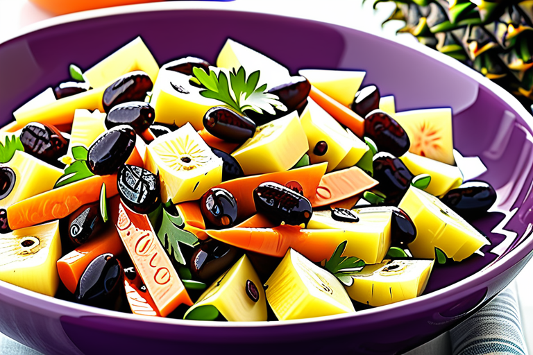 raisin and carrot salad with pineapples