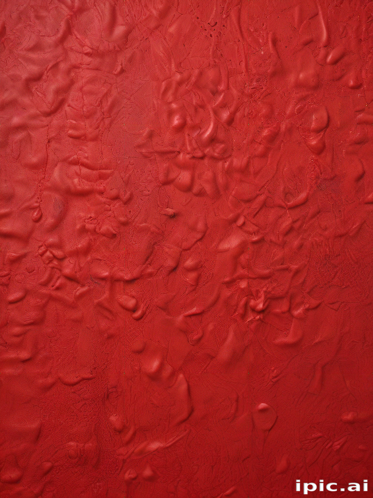 Textured Red Surface with Intricate Patterns and Depth in Vibrant Hue