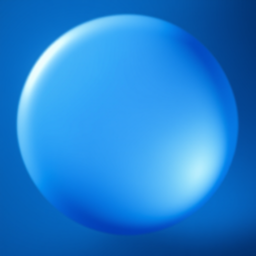 Create a high-resolution image of a smooth blue circular shape with a gradient effect, captured with a DSLR camera at f/8 aperture, ISO 100, 50mm focal length, shot from a frontal view using a soft focus style.