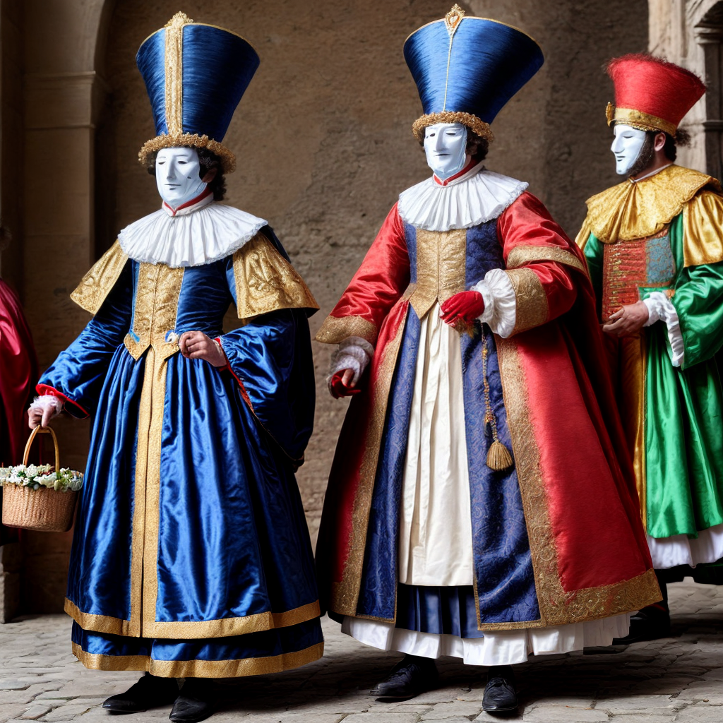 Free Ai Image Generator - High Quality and 100% Unique Images -  —  Costume that is a combination of bauta and pulcinella, in the 17th century Venetian  carnival style. It must