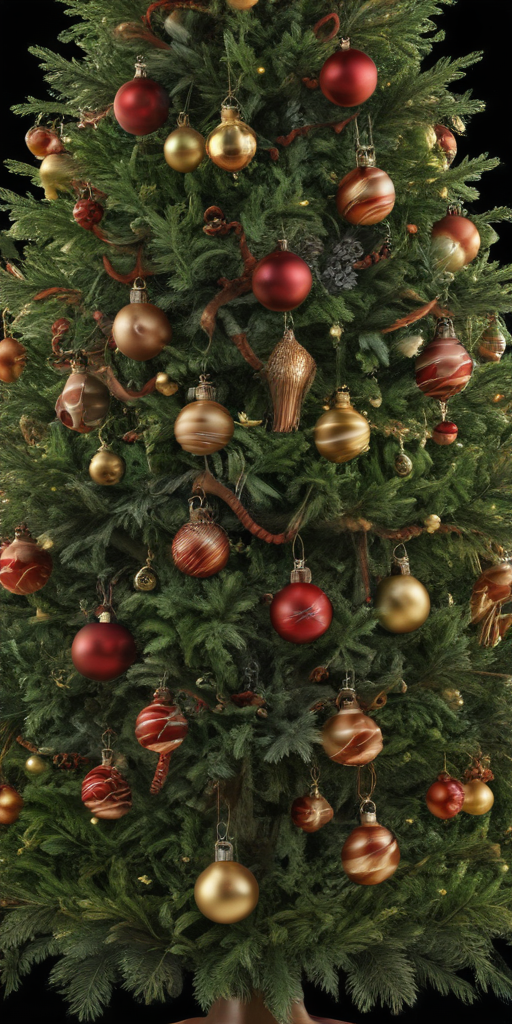 Beautifully Decorated Christmas Tree with Red and Gold Ornaments ...