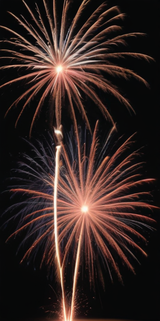 Stunning Night Sky Display: Colorful Fireworks Bursting in Vibrant Patterns