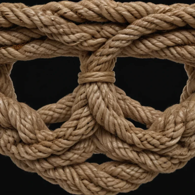 Intricate Patterns of Interwoven Natural Fiber Rope in Close-Up Detail