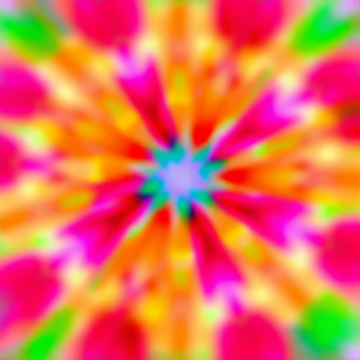 High-resolution abstract image with a vibrant radial blur effect, captured using a DSLR camera with a 50mm lens at f/1.8, ISO 100, shutter speed 1/60s, soft focus style, centered composition, bright color saturation.