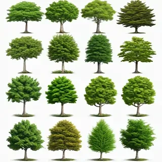 trees no background