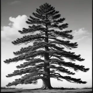 black and white pine tree clip art