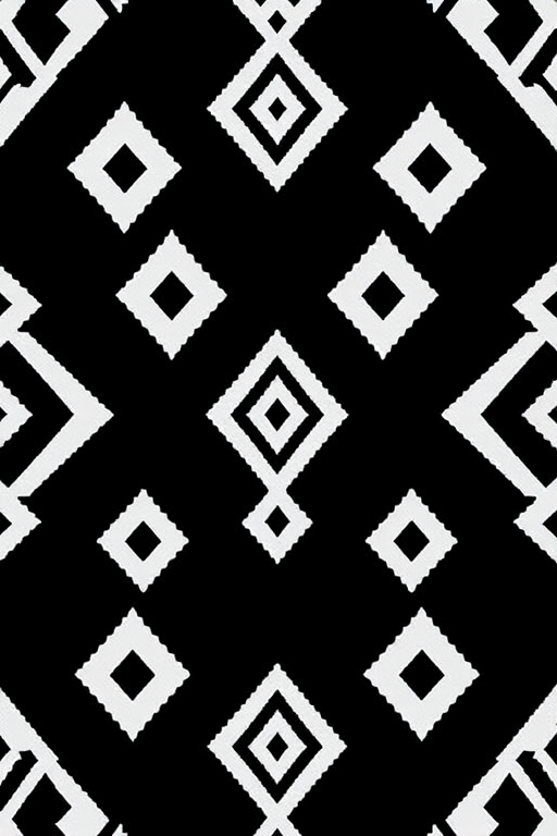 Generate a high-resolution pattern of alternating white diamonds on a black background, use a Canon EOS R5 with a 50mm lens, aperture set to f/2.8, ISO 100, shot in portrait mode for enhanced detail and clarity.