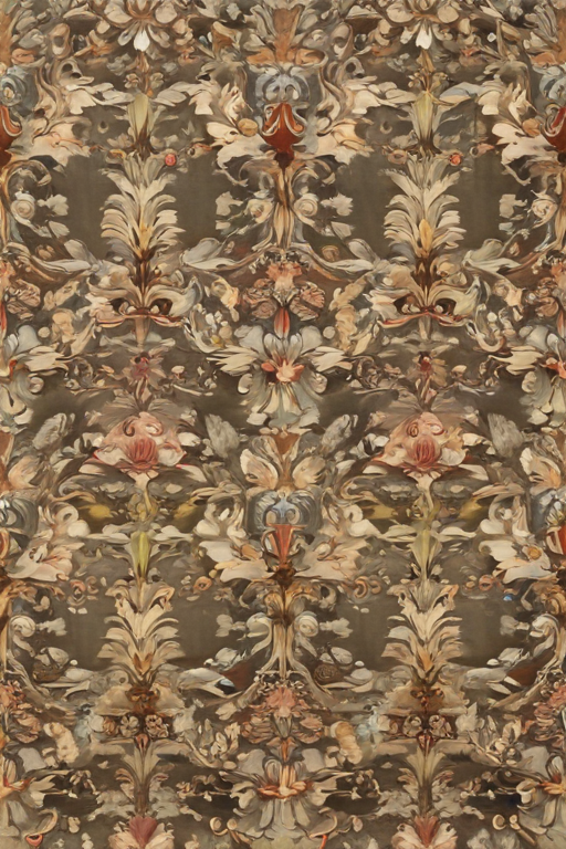 Elegant Floral Pattern with Rich Colors and Intricate Design Elements