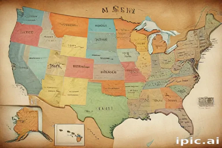 usa map with states