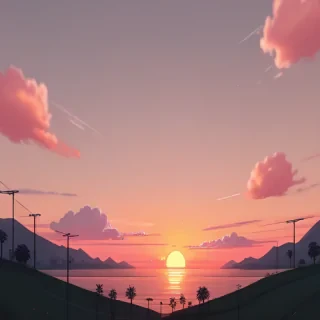 sunset aesthetic wallpaper