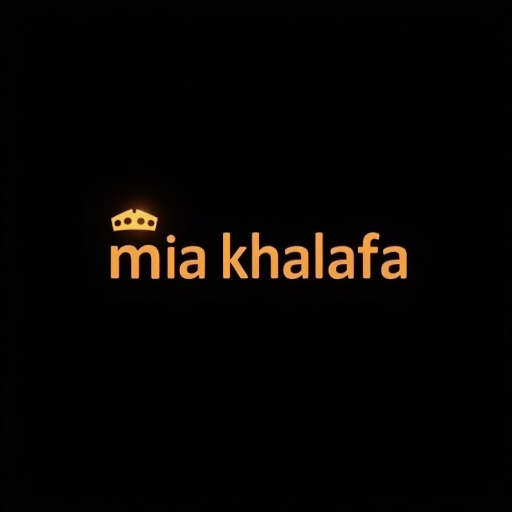 logo design, amazing design of name "mia khalifa", black background