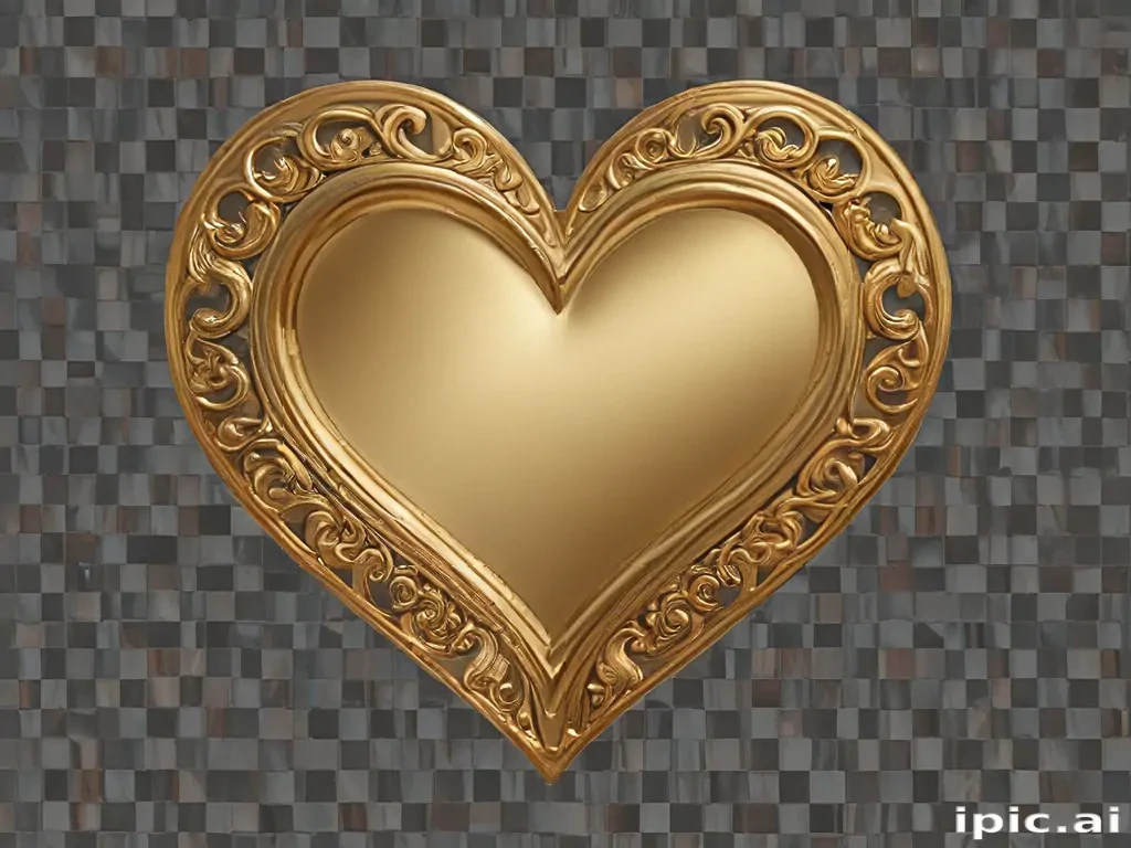 gold heart png