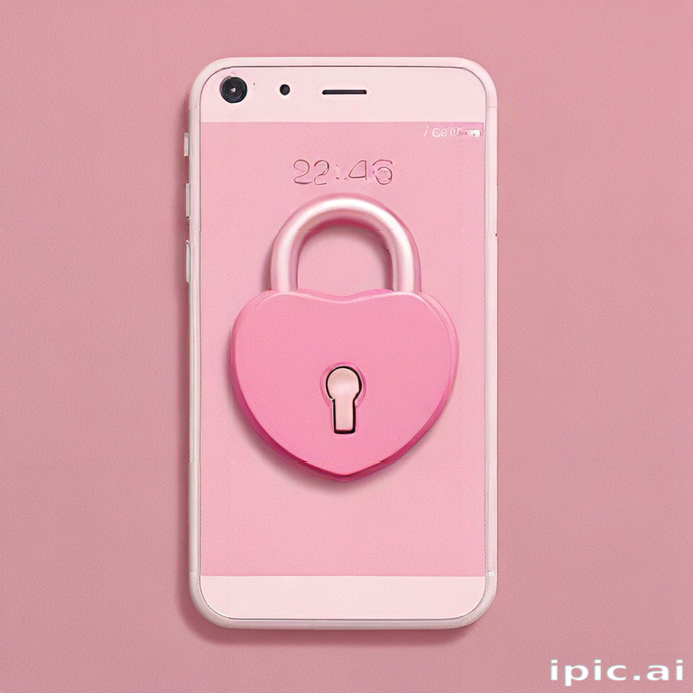 Heart-Shaped Lock on Smartphone Screen Symbolizing Love and Security ...