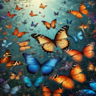 background with butterflies
