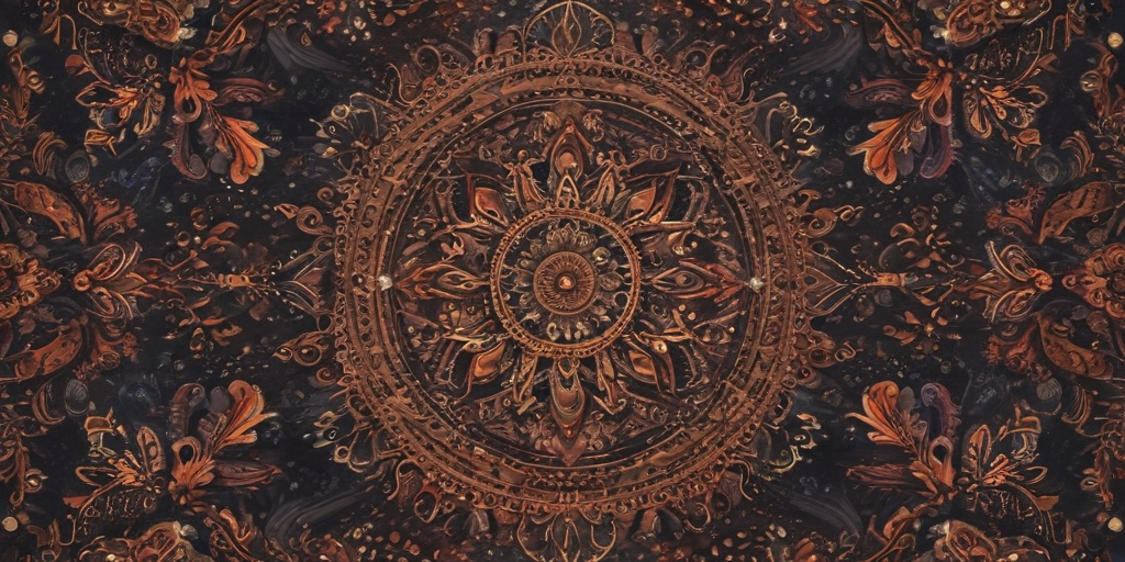 Intricate Mandala Design Featuring Rich Colors and Detailed Patterns in ...
