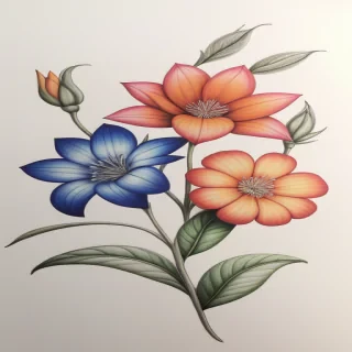 flower drawings in color
