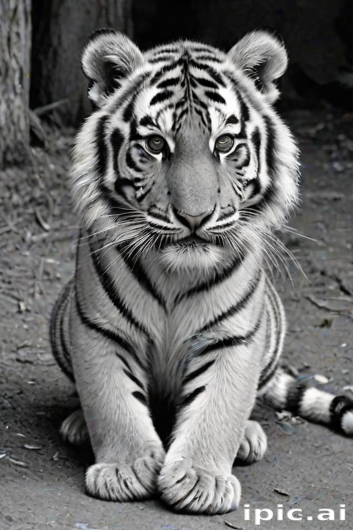 tiger clipart black and white