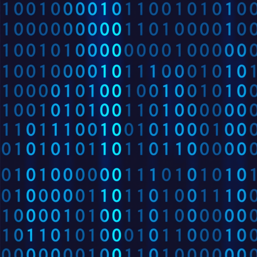 generate a digital background with binary code in shades of blue, displaying ones and zeros in a repeating pattern