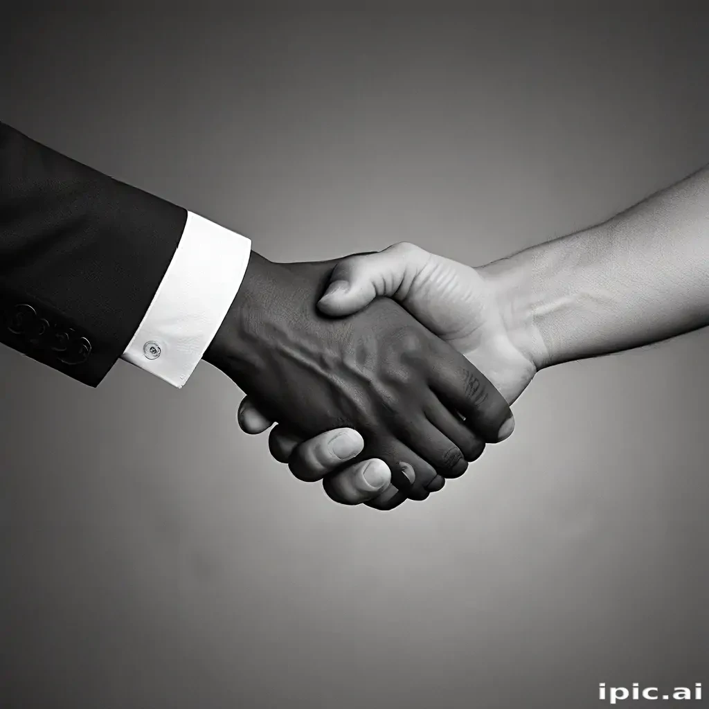 handshake black and white