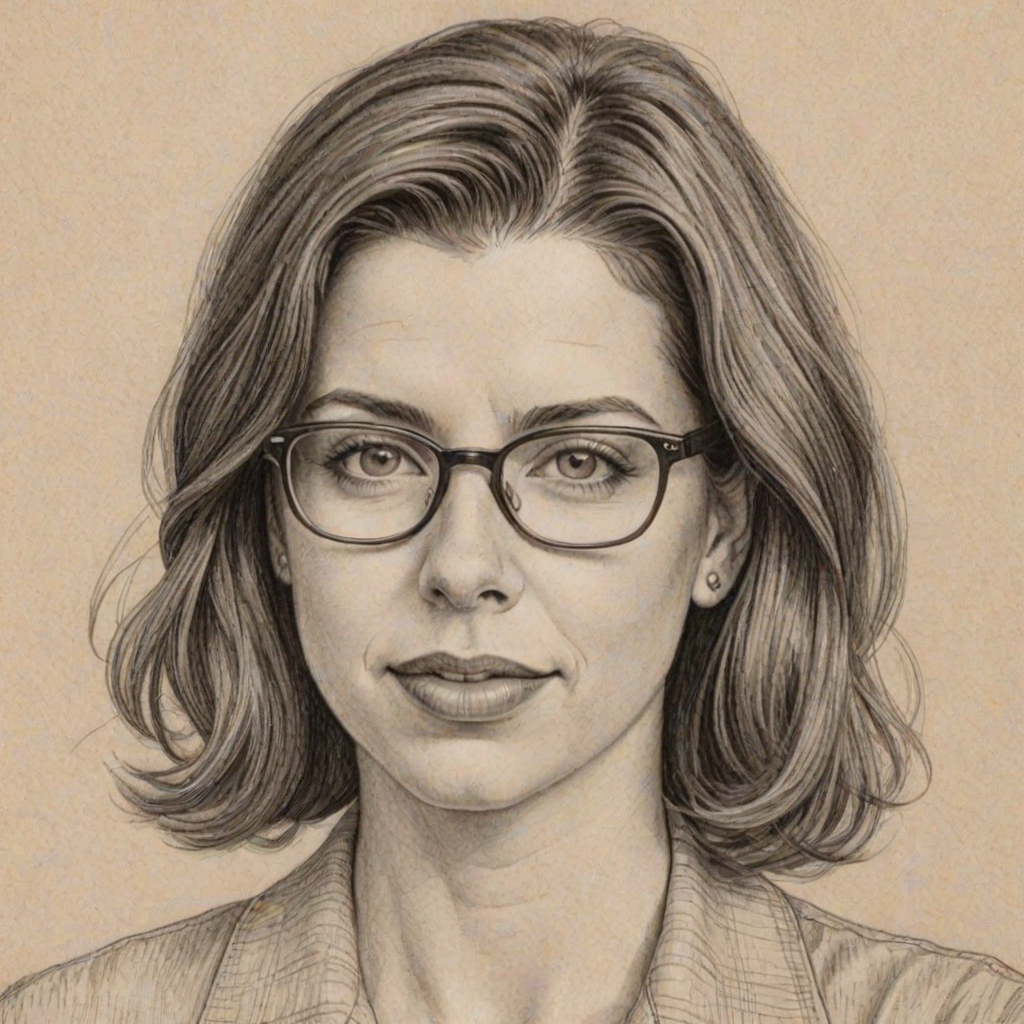 Graceful Heather Matarazzo, pencil sketch, portrait of Attractive woman 1926s in glasses, hair style beatnik, outline, clear lines, fine lines, 8k