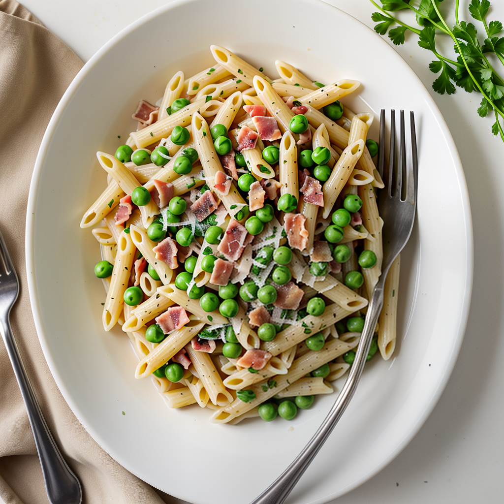 pasta and peas with pancetta