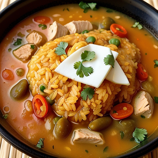sopa de arroz con pollo