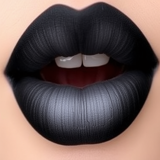 Ombre black to grey lips, dubbed "Smoky Gradient," showcasing a edgy, grunge-inspired look with a smooth, matte finish for alternative styles
