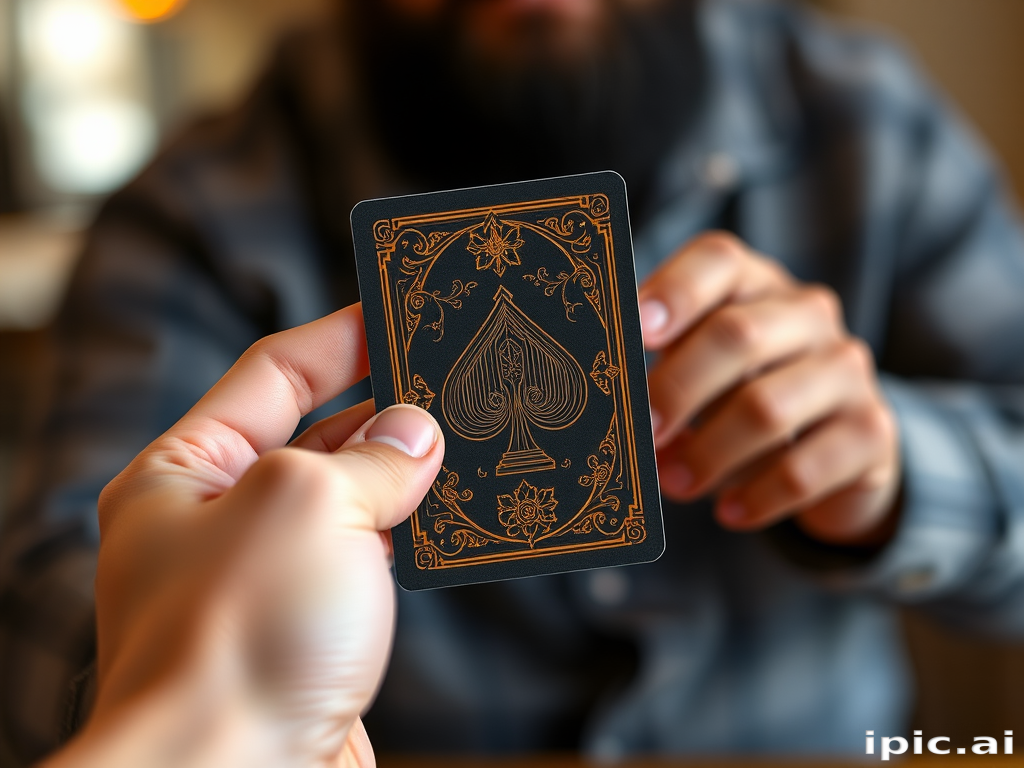 holding card
