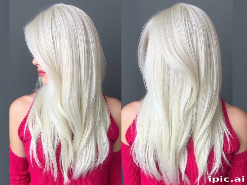 Icy platinum blonde hair is the canvas for the avant-garde "Frosted Crystal" style