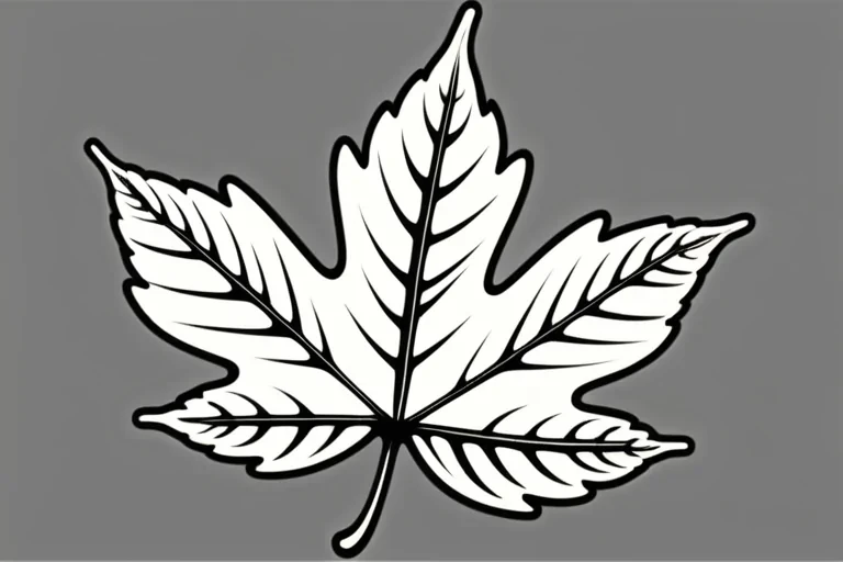 clipart of leaf black and white