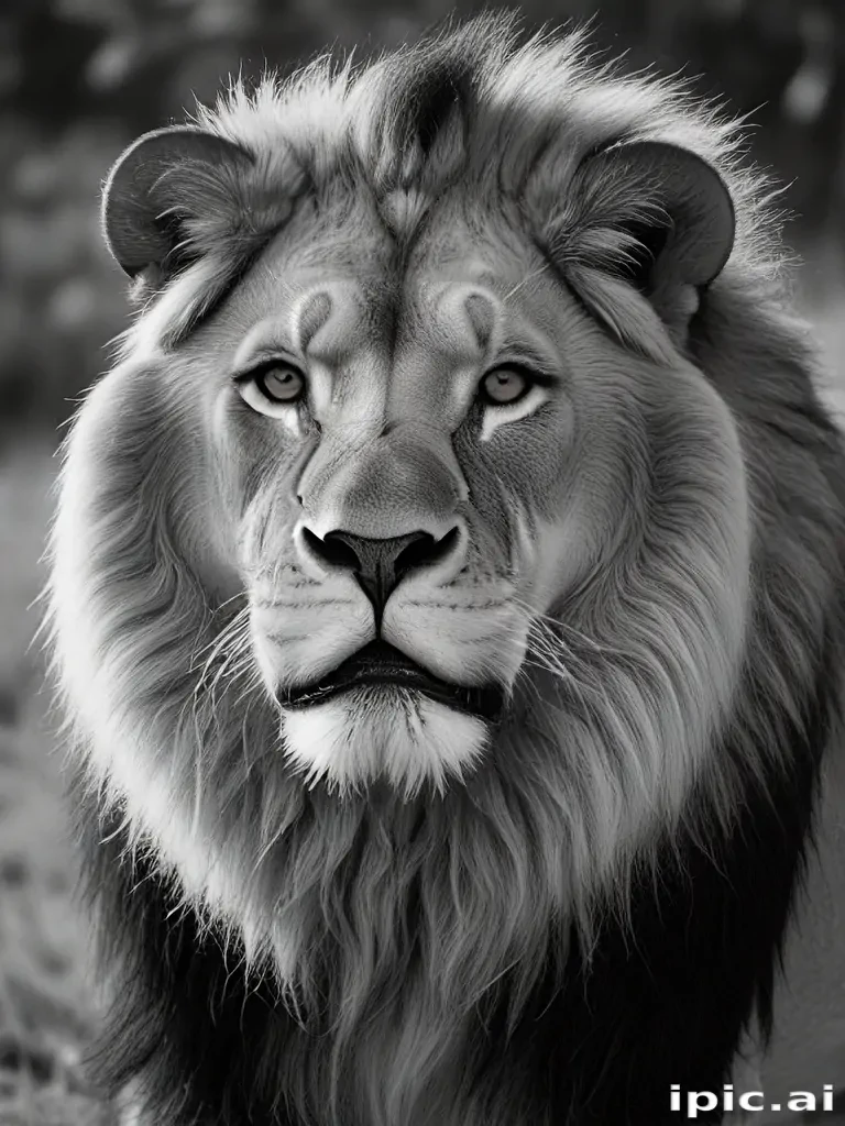 lion black and white pictures