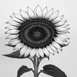 outline of a sunflower