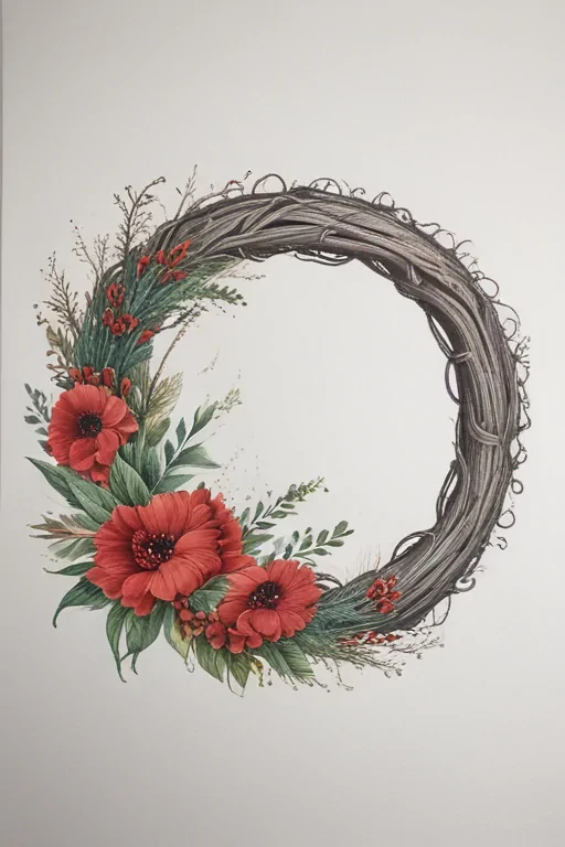 wreath drawing
