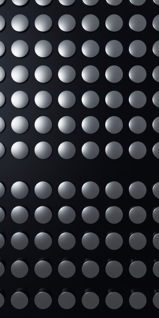 Create a pattern of 30 evenly spaced circular mirrors on a dark background, using a high-resolution camera with an aperture of f/8, shutter speed of 1/100 sec, ISO 100, top-down view, and a digital camera for enhanced clarity and sharpness.